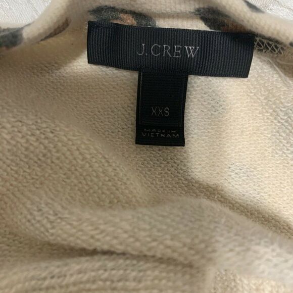 j crew womens beige brown leopard print long sleeve sweater top xxs - Picture 3 of 5